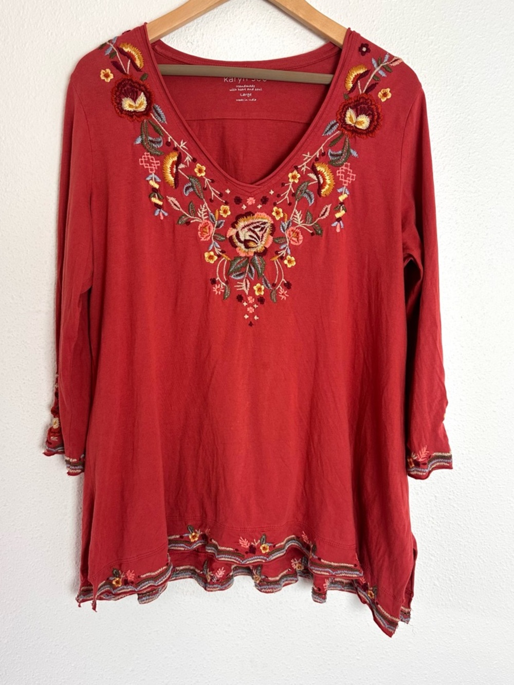Karyn Seo Embroidered Top Boho L